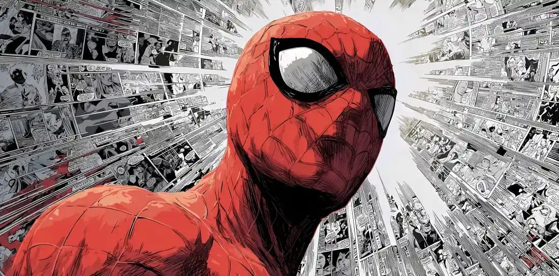 5k蜘蛛侠漫画墙壁纸｜漫威超级英雄背景图片 - 红色战衣「哲风壁纸」
