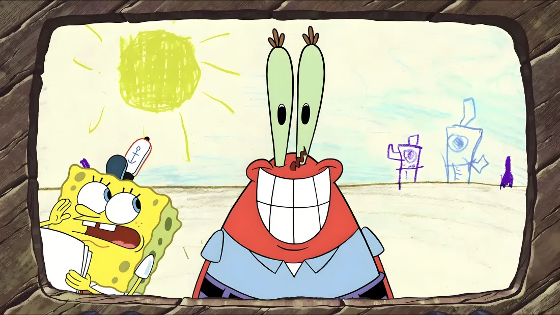 5k海绵宝宝壁纸｜蟹老板背景图片 - 海滩太阳卡通「哲风壁纸」