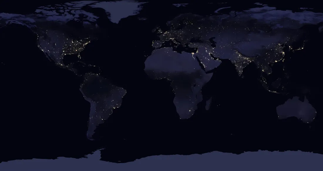 5k世界地图夜景壁纸｜地球灯光背景图片 - 暗色「哲风壁纸」