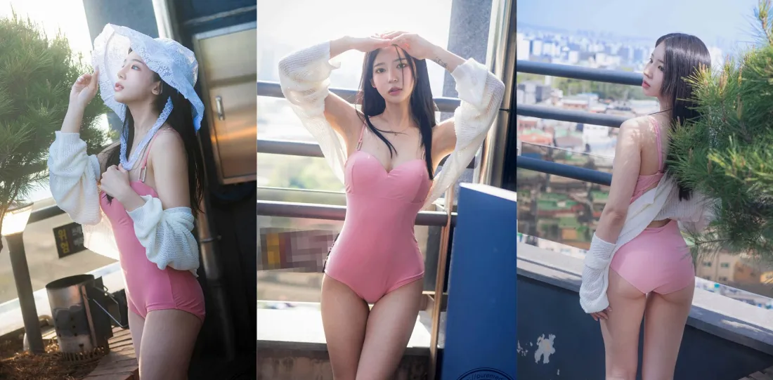 2k粉色泳装美女壁纸｜都市背景图片 - 性感「哲风壁纸」