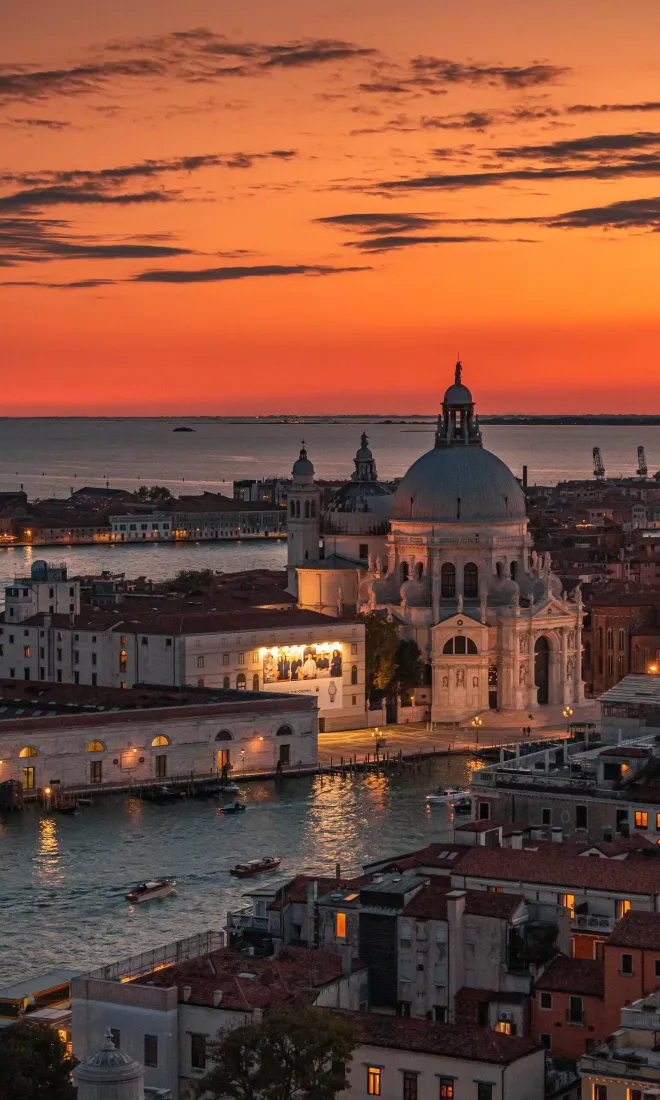 威尼斯手机壁纸｜欧洲背景图片 - 日落圣玛利亚大教堂「哲风壁纸」