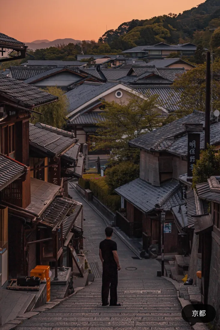 日式建筑手机壁纸｜黄昏小镇背景图片 - 传统民居风景「哲风壁纸」