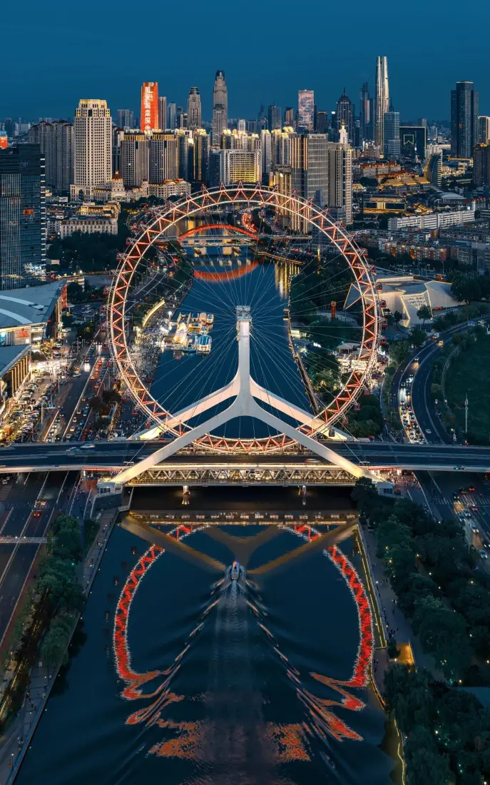 天津之眼手机壁纸｜天津背景图片 - 城市夜景「哲风壁纸」