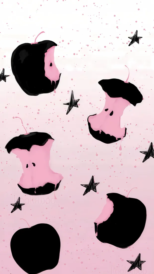 黑苹果创意手机壁纸｜粉色背景 - 星星插画「哲风壁纸」