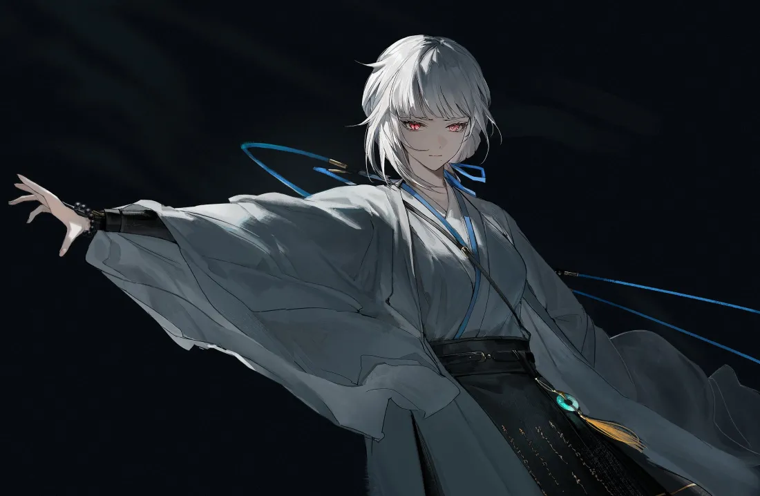 4k白发古风侠客壁纸｜暗色背景图 - 二次元「哲风壁纸」