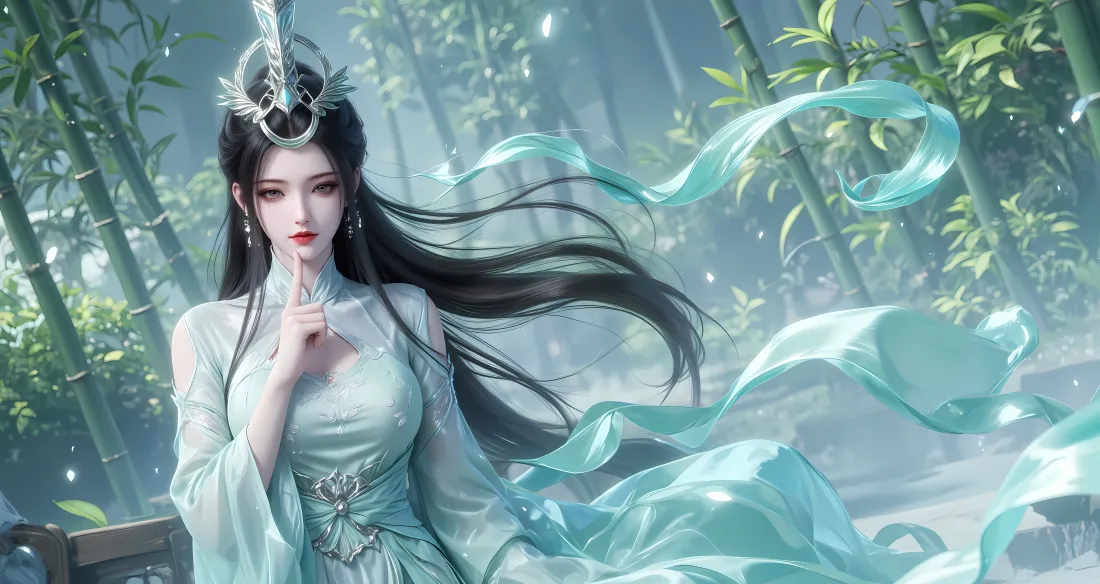 6k陆嫁嫁壁纸｜竹林背景图片 - 古风仙侠女子「哲风壁纸」