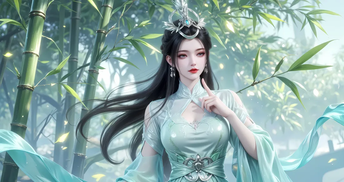 6k陆嫁嫁壁纸｜竹林背景图片 - 古风仙侠女子「哲风壁纸」