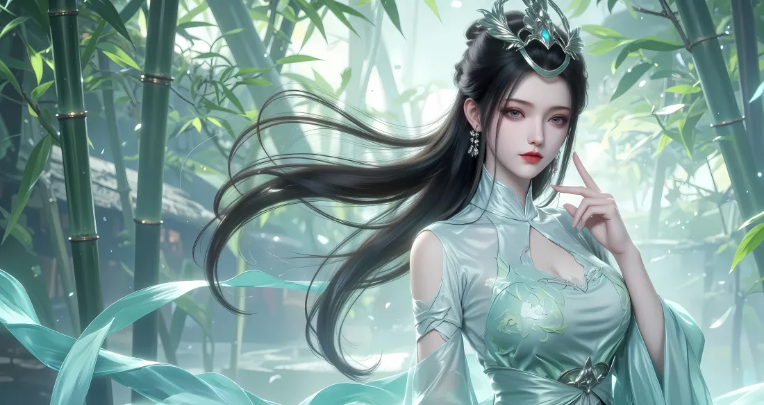 6k陆嫁嫁壁纸｜竹林背景 - 古装仙侠女子「哲风壁纸」