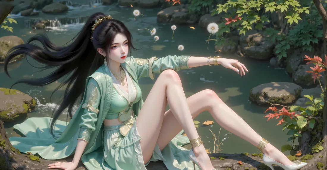 6k慕沛灵壁纸｜凡人修仙传背景图片 - 古风绿裙「哲风壁纸」