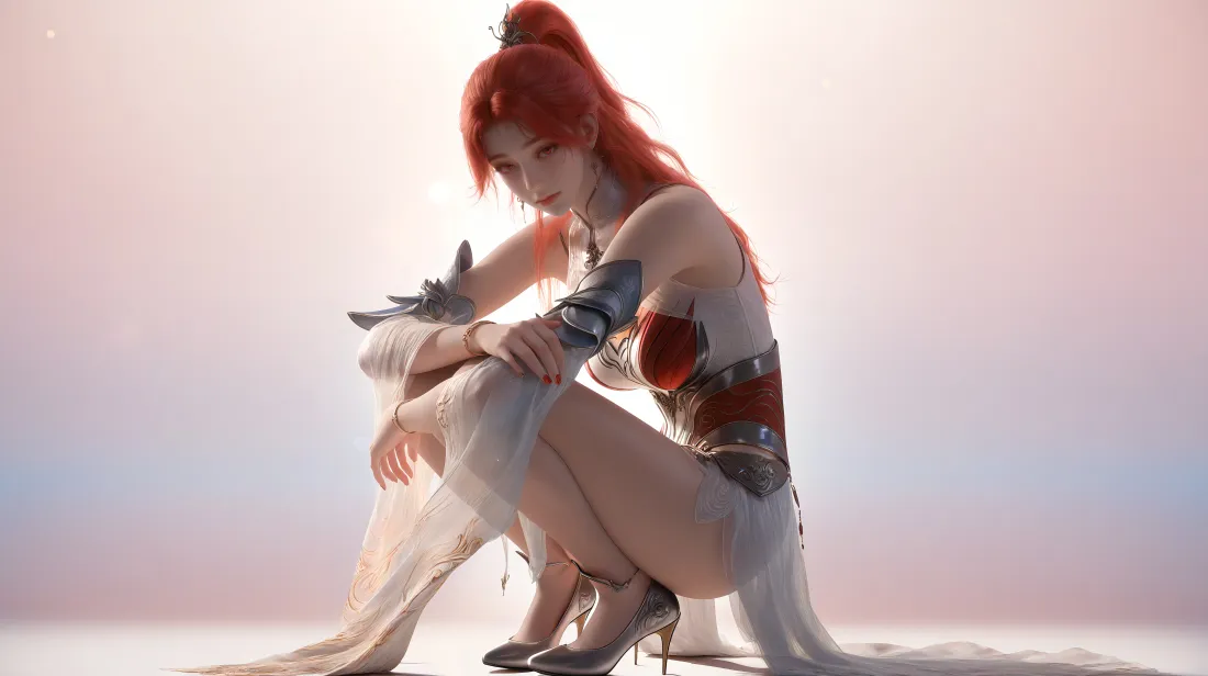 10k火允儿壁纸｜百炼成神背景图片 - 红发古风美女「哲风壁纸」