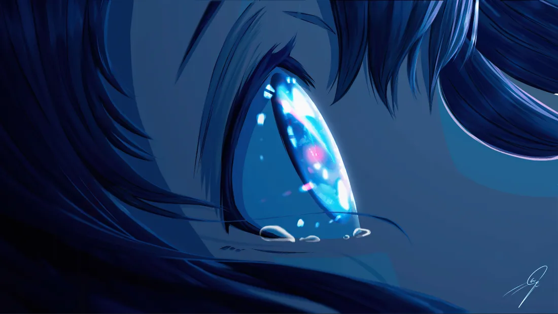 5k你的名字壁纸｜蓝色眼眸背景图片 - 眼眸特写「哲风壁纸」