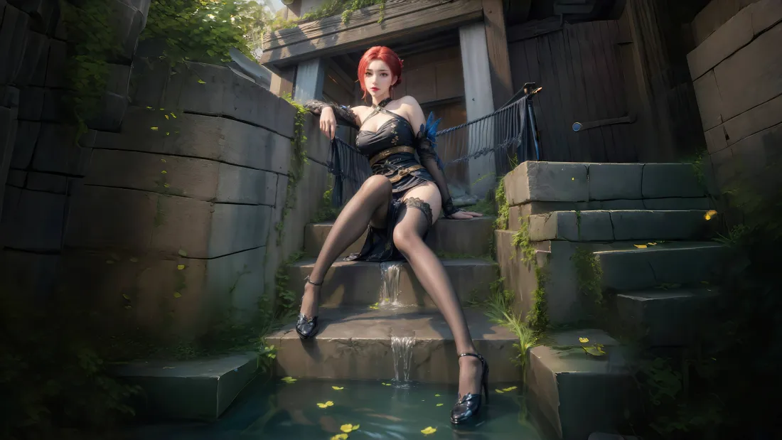 5k雅菲壁纸｜斗破苍穹背景图片 - 黑色连衣裙「哲风壁纸」