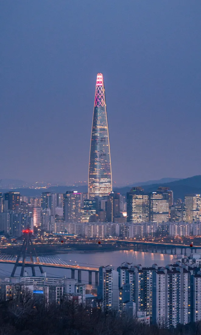 乐天世界塔手机壁纸｜首尔背景图片 - 城市夜景「哲风壁纸」