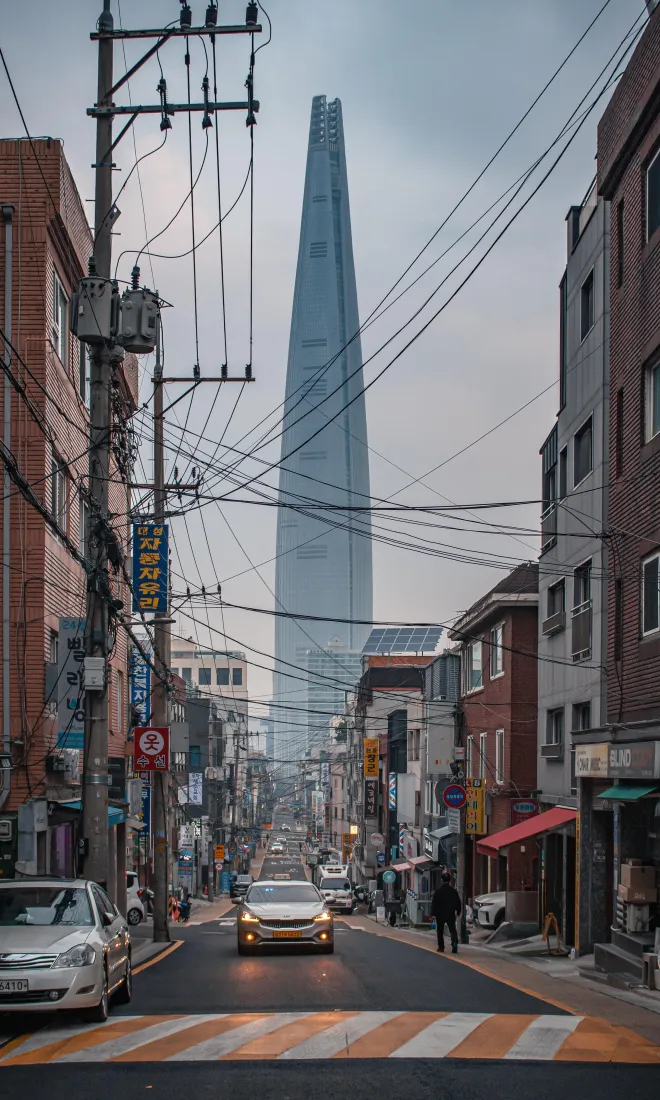 首尔街道｜乐天世界塔背景图片 - 韩国城市「哲风壁纸」