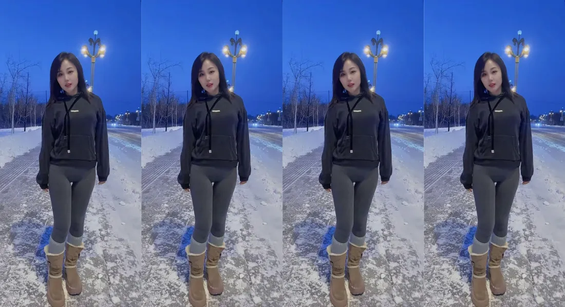 2k人物雪地壁纸｜夜景路灯背景 - 冬季雪景「哲风壁纸」