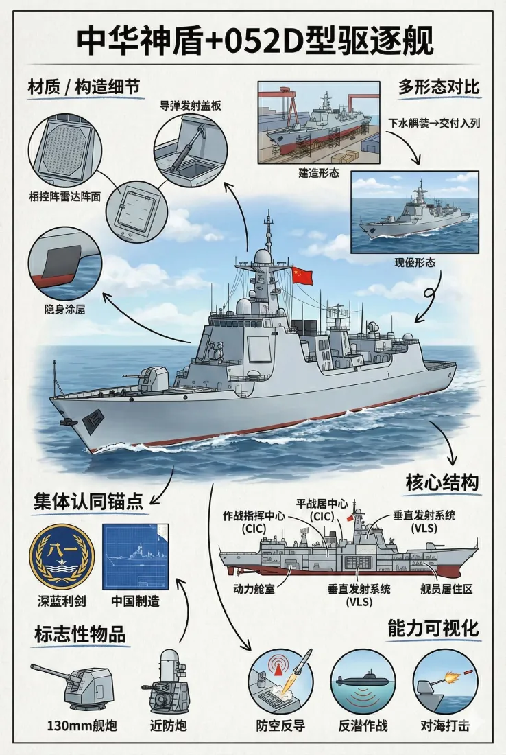 中华神盾052D驱逐舰手机壁纸｜军事背景图片 - 舰艇科普「哲风壁纸」