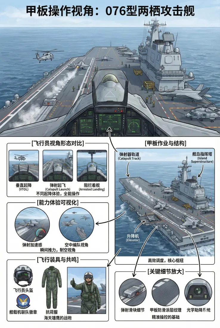 076两栖攻击舰手机壁纸｜甲板运作视角背景图片 - 军事舰艇「哲风壁纸」