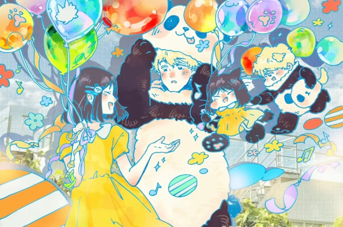 2k跳跃青春壁纸｜熊猫气球背景图片 - 志摩聪介「哲风壁纸」