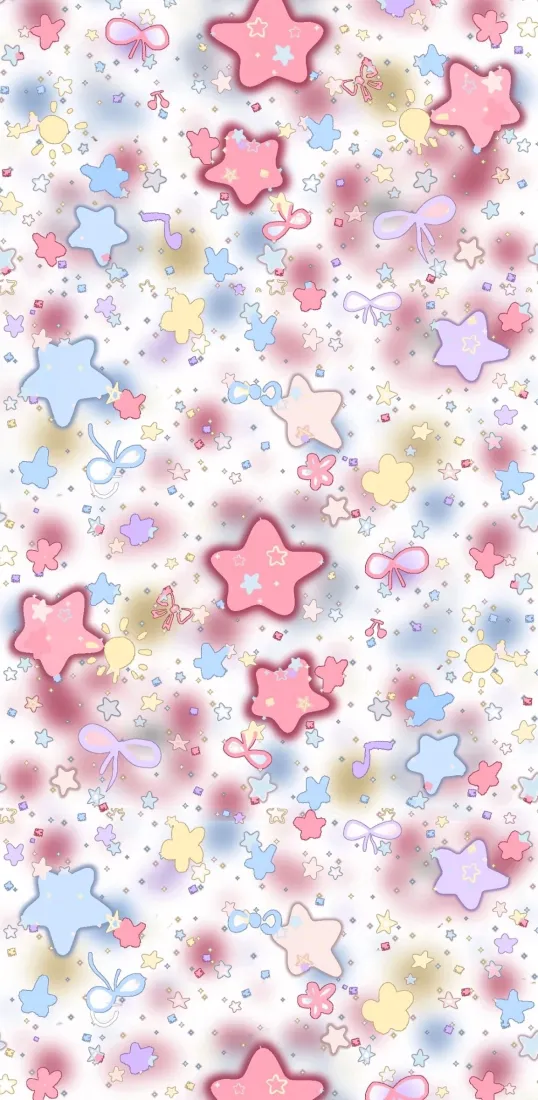 粉色星星手机壁纸｜卡通背景图片 - 梦幻风格「哲风壁纸」