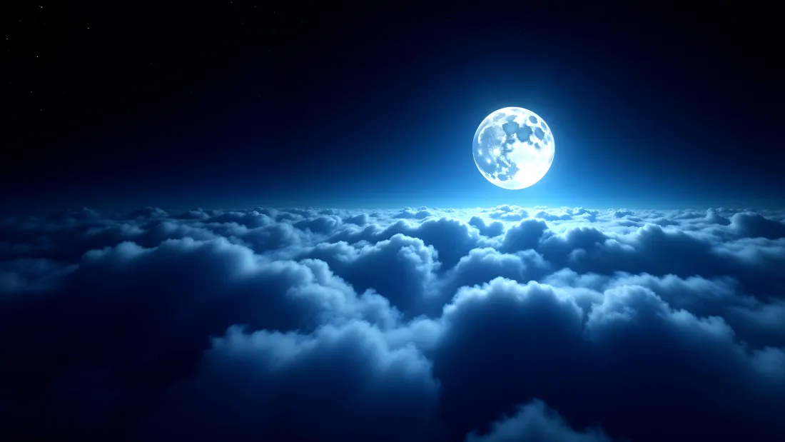 4k月夜壁纸｜云层背景图片 - 深蓝色夜空「哲风壁纸」