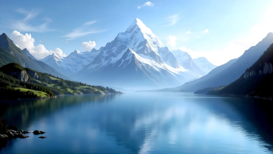 4k自然风景壁纸｜湖水背景图片 - 雪山倒影「哲风壁纸」