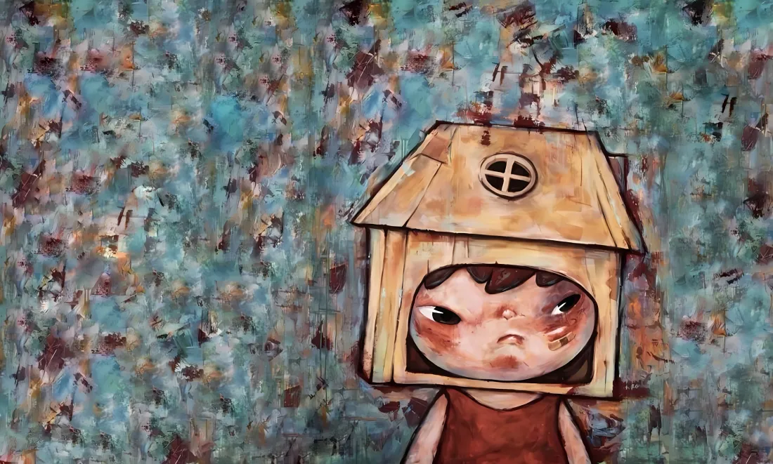 3kHirono小野壁纸｜卡通女孩背景图片 - 头上的房子「哲风壁纸」