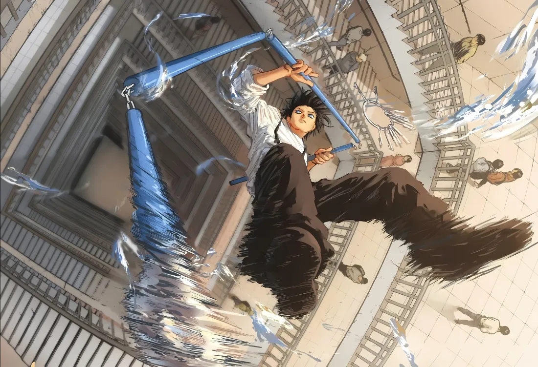 3k动漫人物壁纸｜建筑背景图片 - 西装掉落「哲风壁纸」