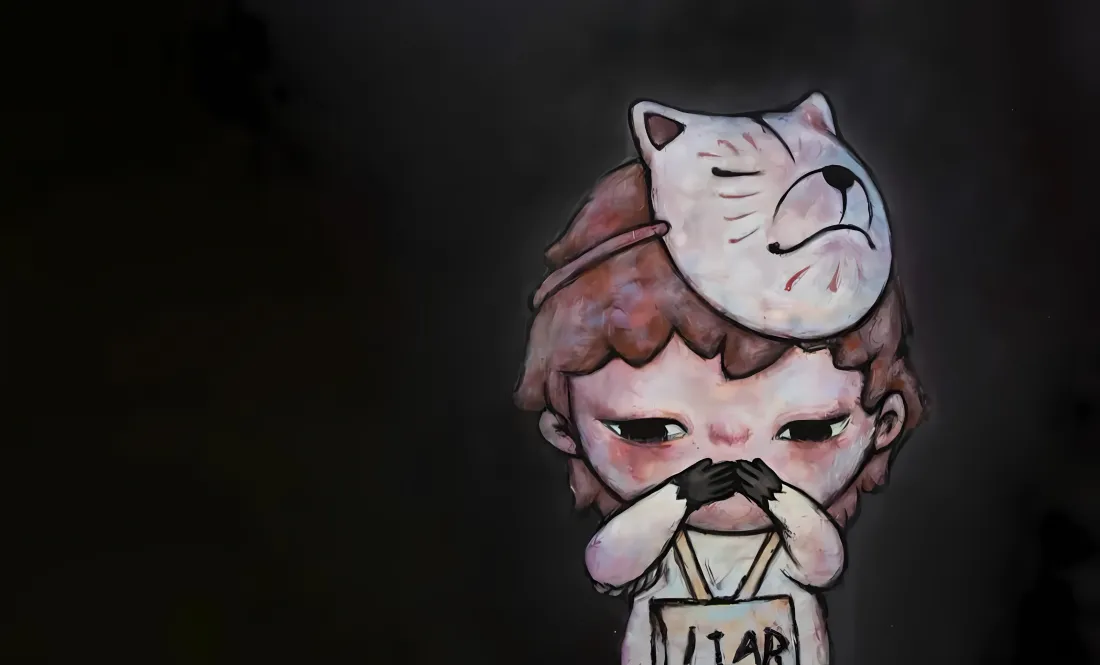 3kHirono小野壁纸｜暗色背景图片 - 狐狸面具「哲风壁纸」