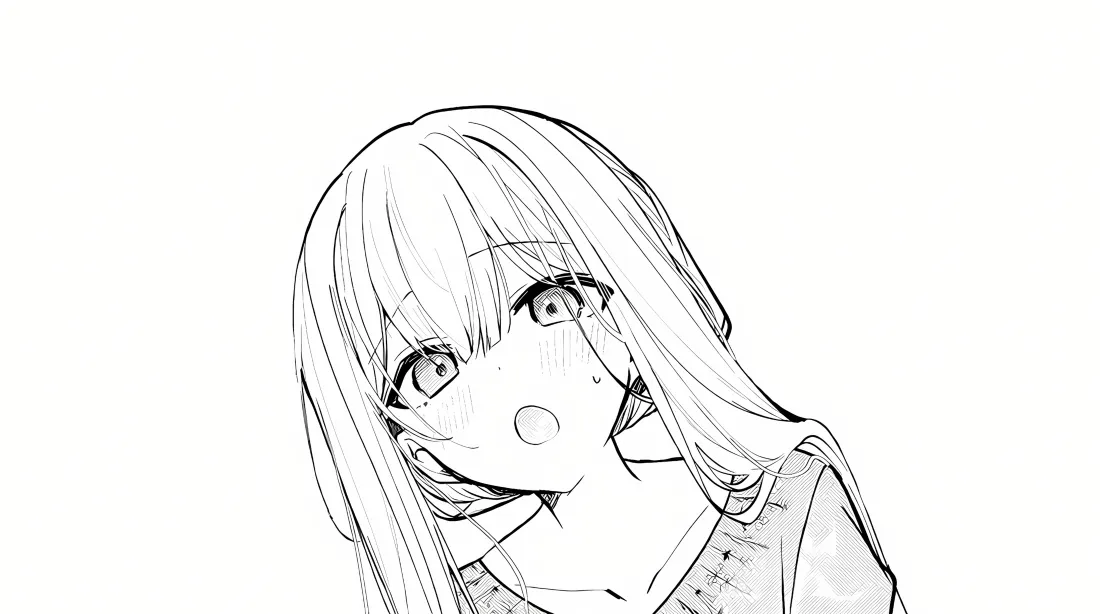 3k二次元少女壁纸｜简约线条背景图片 - 黑白插画「哲风壁纸」