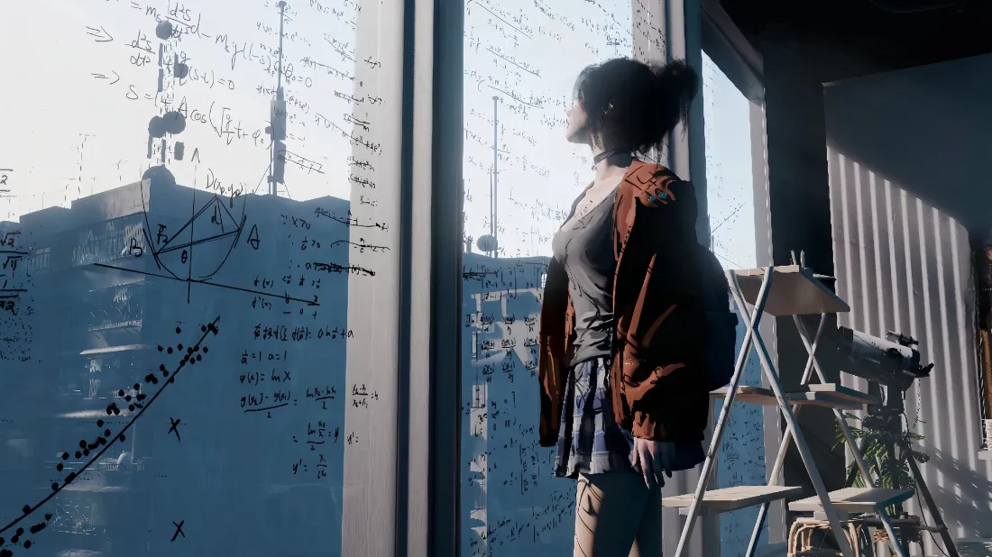 女孩手机壁纸｜现代建筑背景图片 - 阳光室内文字窗「哲风壁纸」