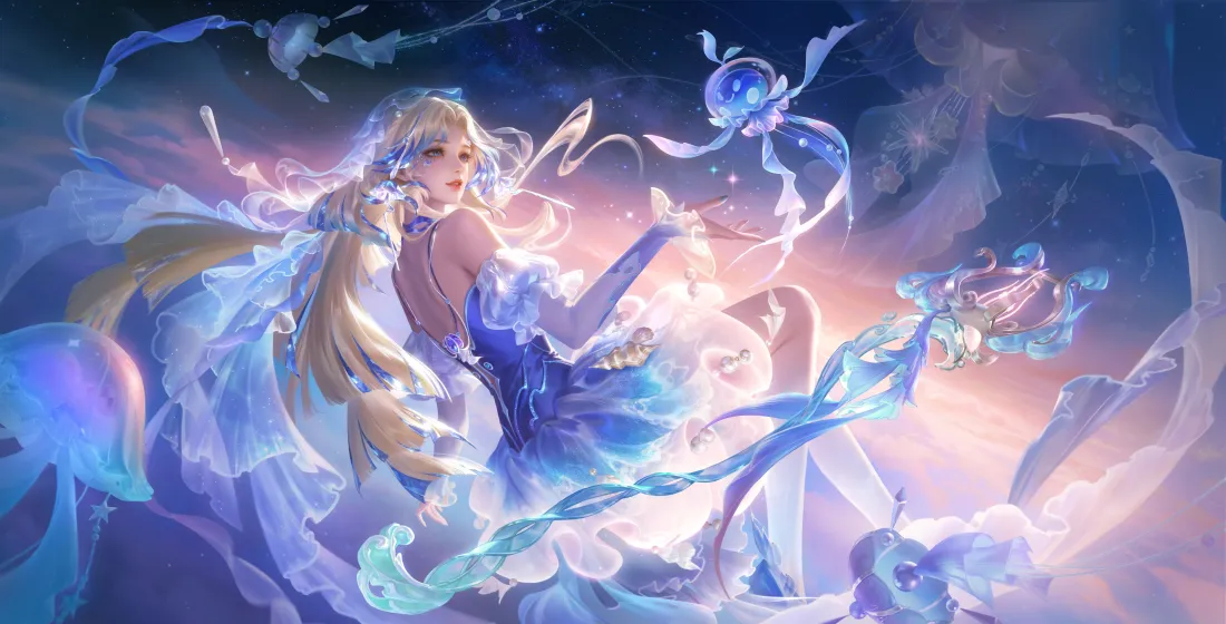 5k王昭君壁纸｜蓝色背景图片 - 王者荣耀「哲风壁纸」