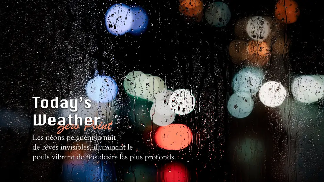 4k雨夜光斑壁纸｜玻璃雨景背景 - 天气文字设计「哲风壁纸」