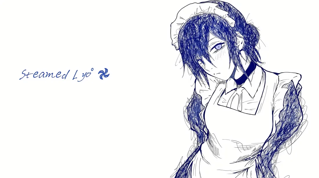 5k雷瑟壁纸｜蓝调背景图片 - 电锯人女仆装「哲风壁纸」