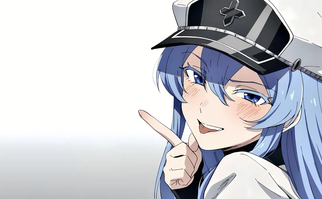 5k艾斯德斯壁纸｜斩·赤红之瞳背景图片 - 蓝发军装帽「哲风壁纸」