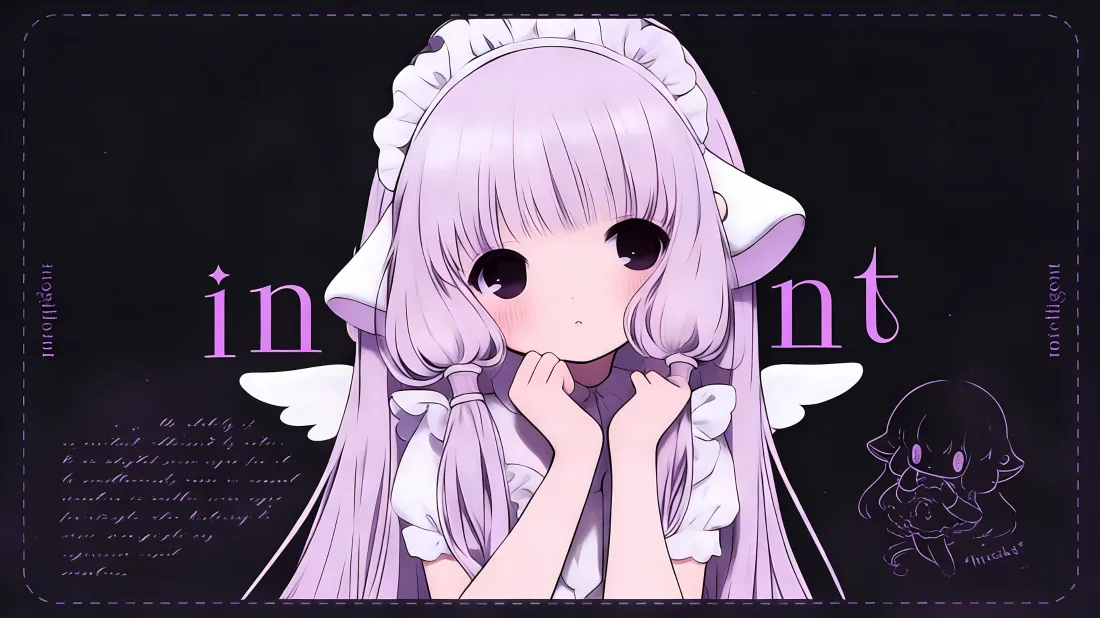 3k小叽壁纸｜黑色背景图片 - 人形电脑天使心「哲风壁纸」