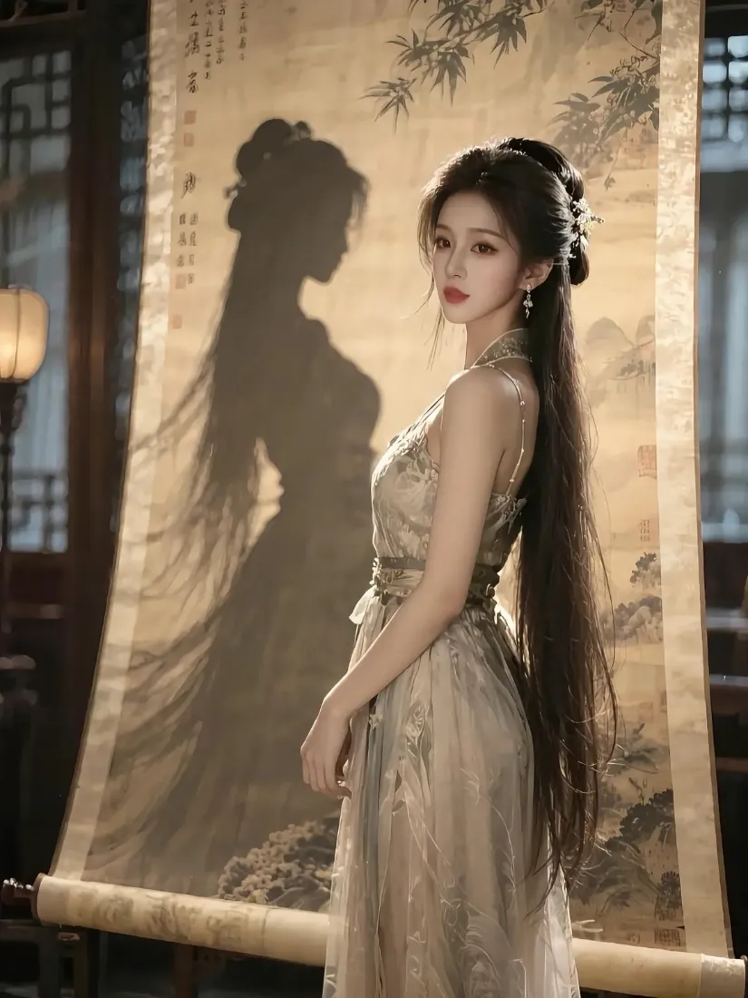 古装美女手机壁纸｜古典卷轴背景图片 - 古风仕女「哲风壁纸」