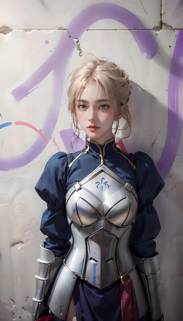 盔甲少女手机壁纸｜涂鸦背景图片 - 金发机械盔甲「哲风壁纸」