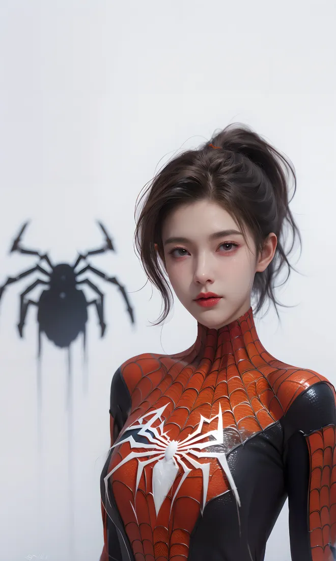 蜘蛛侠战衣女性手机壁纸｜蜘蛛图案背景 - 高马尾「哲风壁纸」