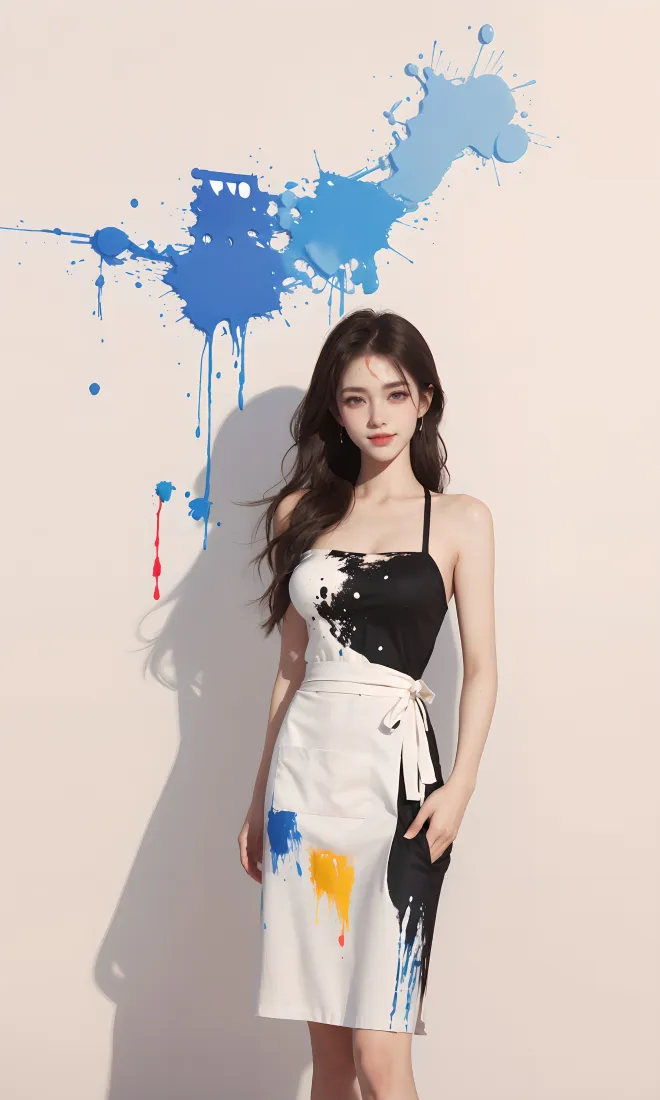 艺术泼墨美女手机壁纸｜泼墨背景图片 - 时尚穿搭「哲风壁纸」