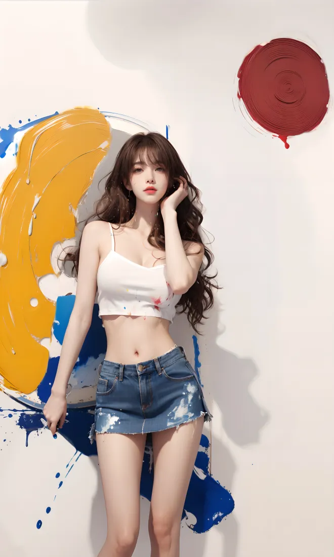 美女手机壁纸｜涂鸦背景图片 - 时尚穿搭少女「哲风壁纸」