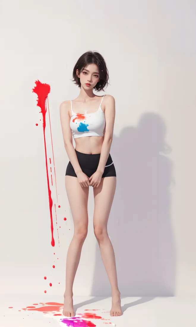 短发女性手机壁纸｜艺术涂鸦背景图片 - 色彩泼洒「哲风壁纸」