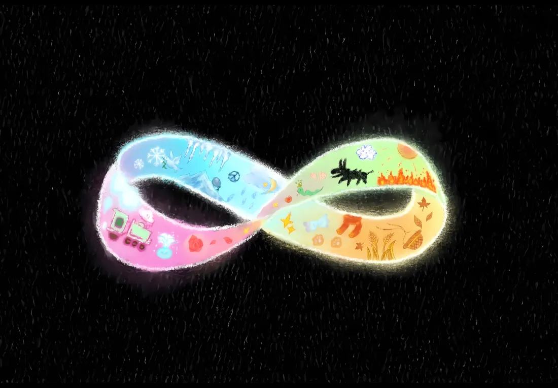 5k莫比乌斯环壁纸｜卡通背景图片 - 梦幻发光「哲风壁纸」