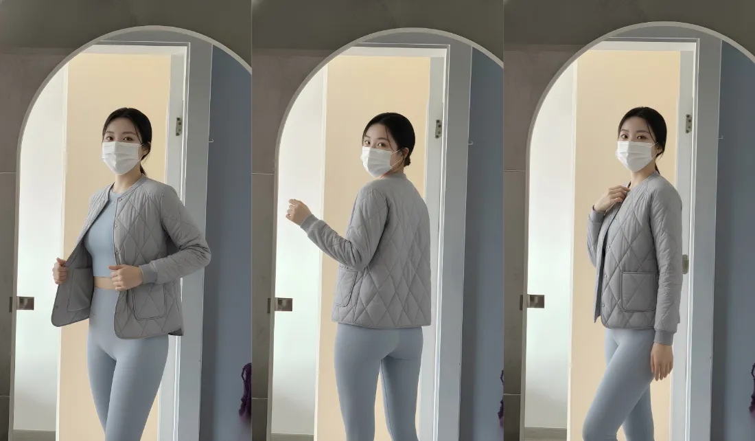 2k灰色套装女性壁纸｜拱形门背景图片 - 日常穿搭「哲风壁纸」