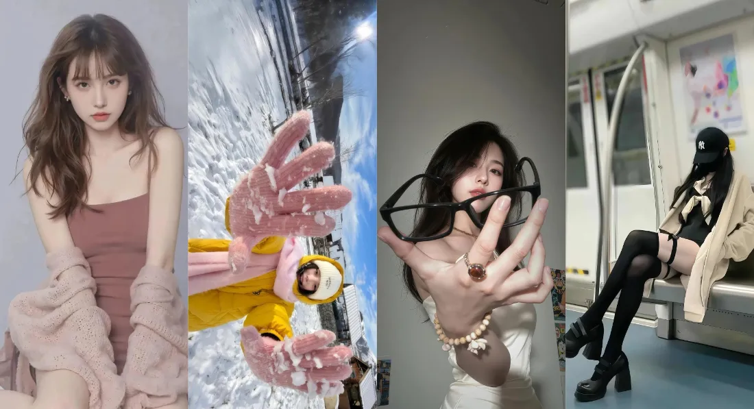 2k美女壁纸｜雪景地铁背景图片 - 穿搭黑丝高跟鞋「哲风壁纸」