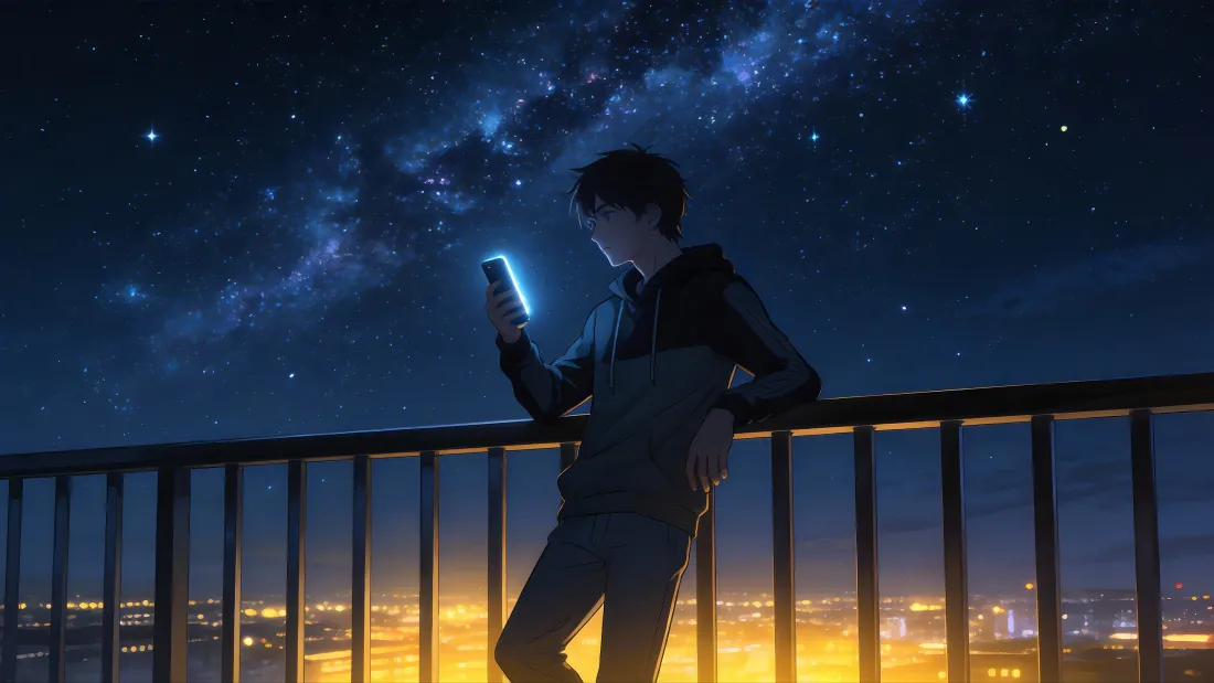 4k星空少年壁纸｜城市夜景背景图片 - 逐光漫想「哲风壁纸」