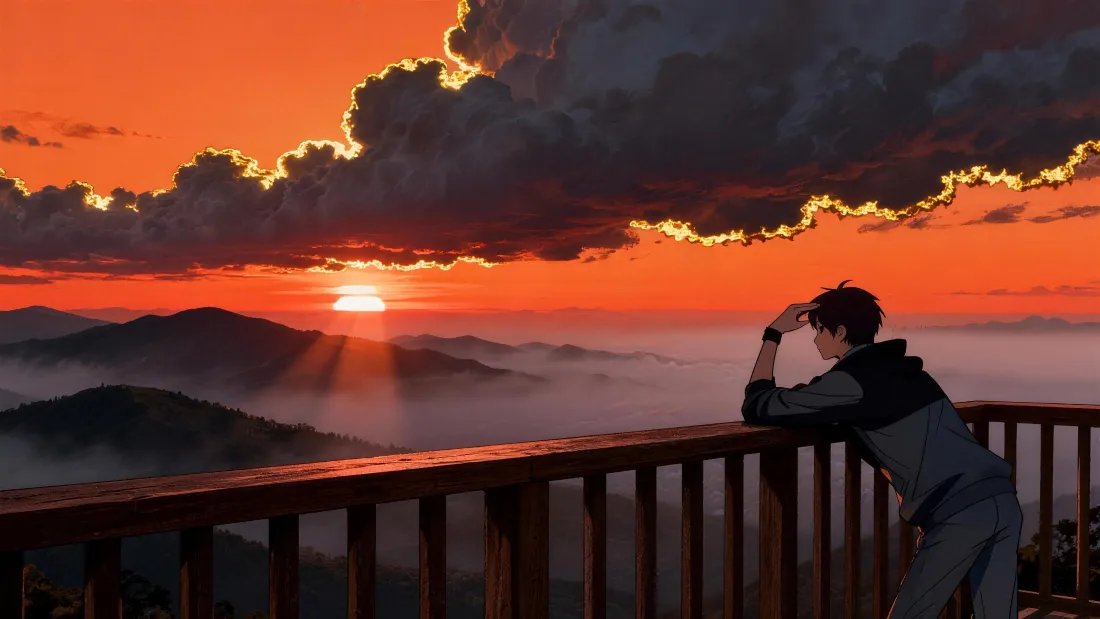 4k观景者逐光壁纸｜云海山峦背景 - 橙红日出「哲风壁纸」