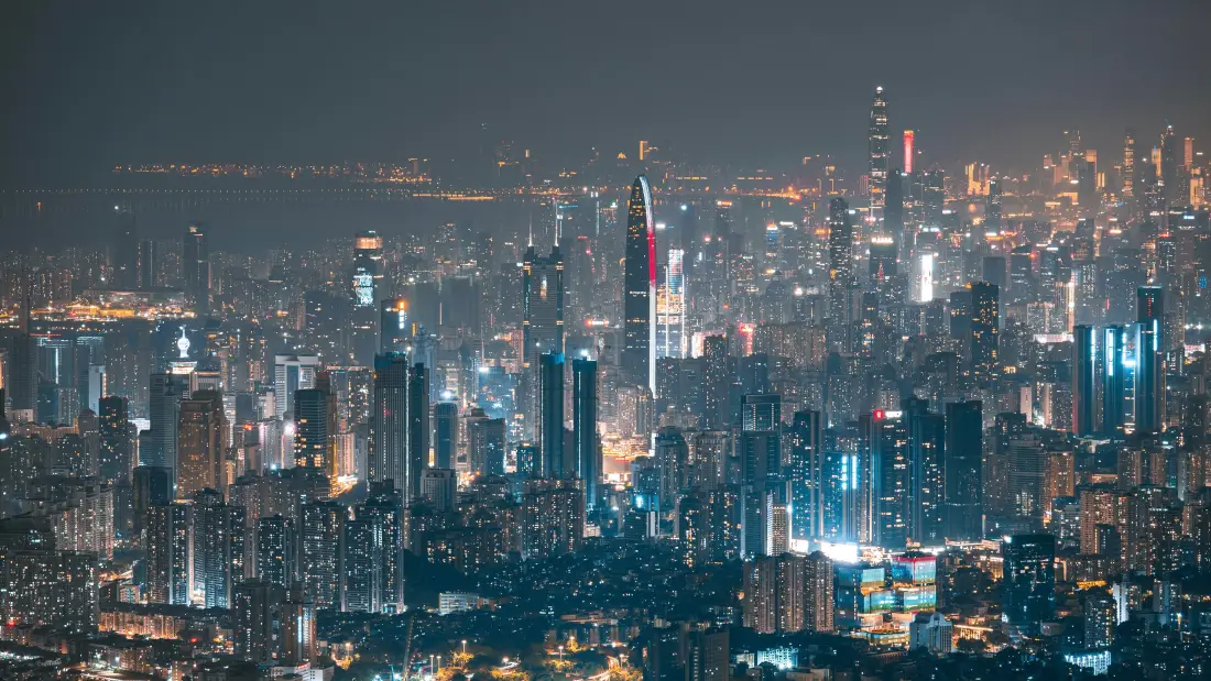 城市夜景手机壁纸｜都市背景图 - 摩天大楼灯光「哲风壁纸」