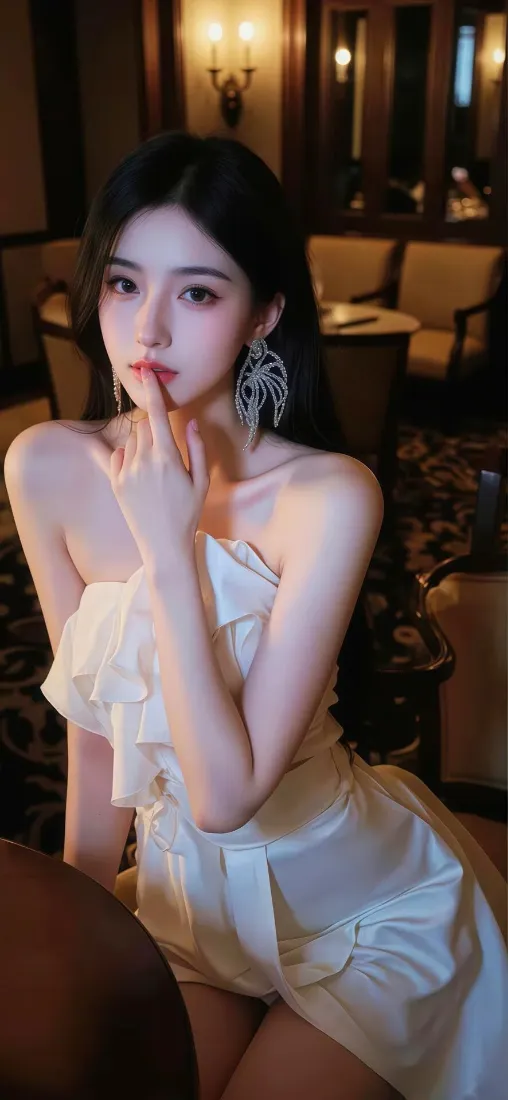 白衣美女手机壁纸｜室内背景图片 - 优雅迷人「哲风壁纸」