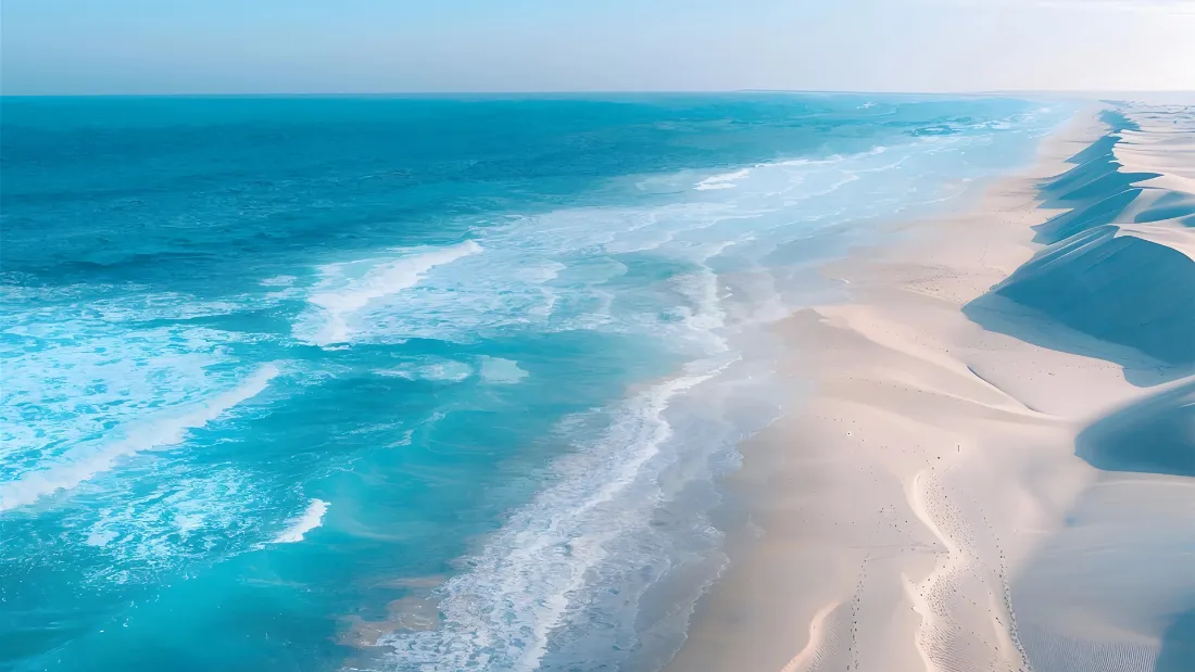 2k大海沙滩壁纸｜海滨背景图片 - 海浪自然风光「哲风壁纸」