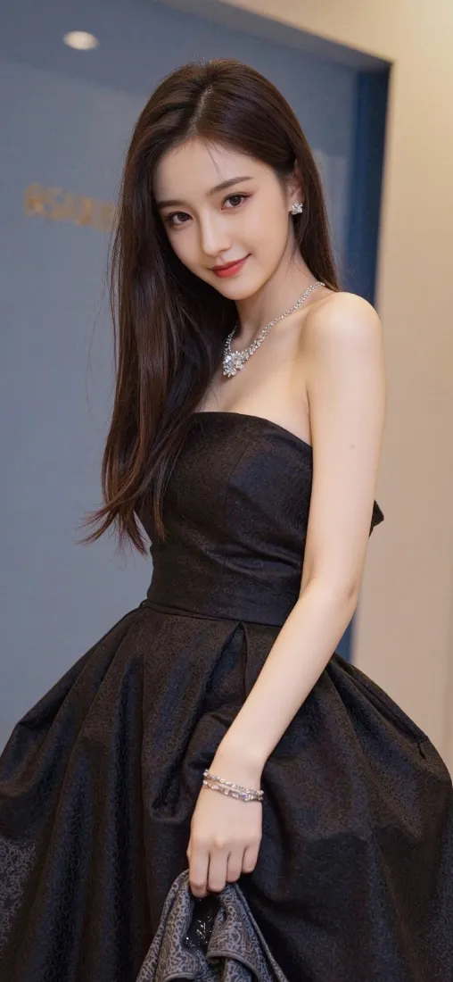 黑衣美女手机壁纸｜蓝色背景图 - Ios 时尚「哲风壁纸」